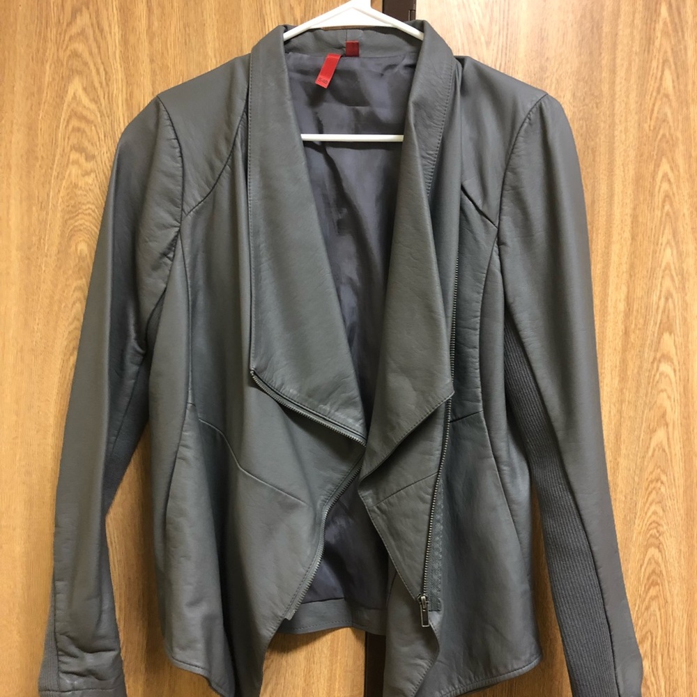 Gray Leather Jacket